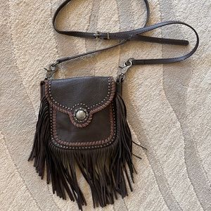 Western fringe style crossbody purse